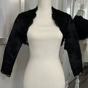 NWT | LANTING Black Embellished Sequined Bolero Shrug | Evening/Wedding | Size 4